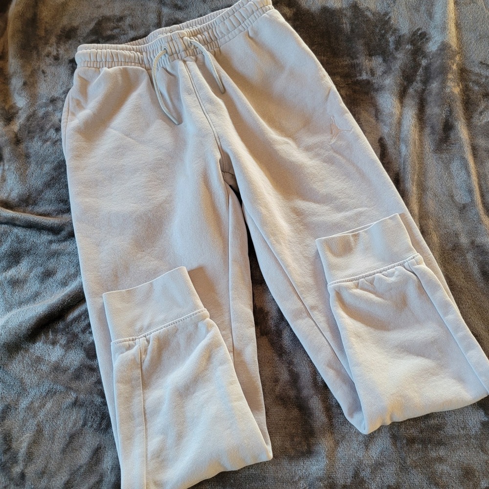 Jordan Joggers Girls M 10-12 Blue Good Fleece Sweatpants Jumpman Logo 891